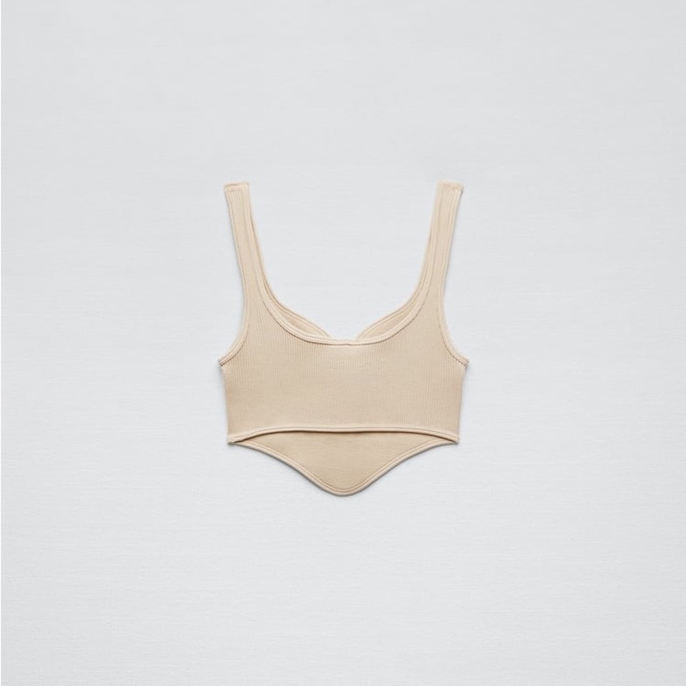 Zara Beige Pink Seamless Corset Top - Picture 15 of 16